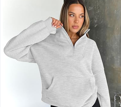 Fashion Queen Women’s Quarter‑Zip Pullover Hoodie for Workout