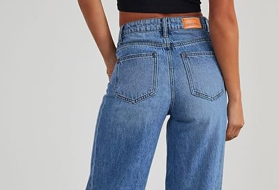 Women's High‑Waist Stretch Wide‑Leg Jeans