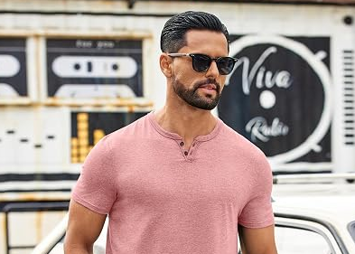 Men's T Shirts Short Sleeve Casual V Neck T-Shirt Soft Notch Neck Tee Classic Plain Shirts